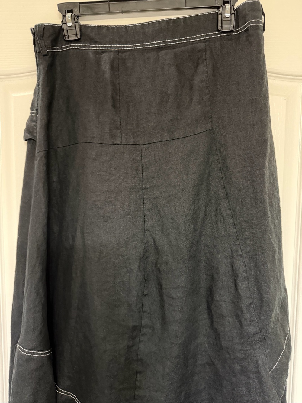 Yaly Couture Black Linen Asymmetric Ruffle Skirt Avant Garde Boho Raw Edge Small - Picture 6 of 9